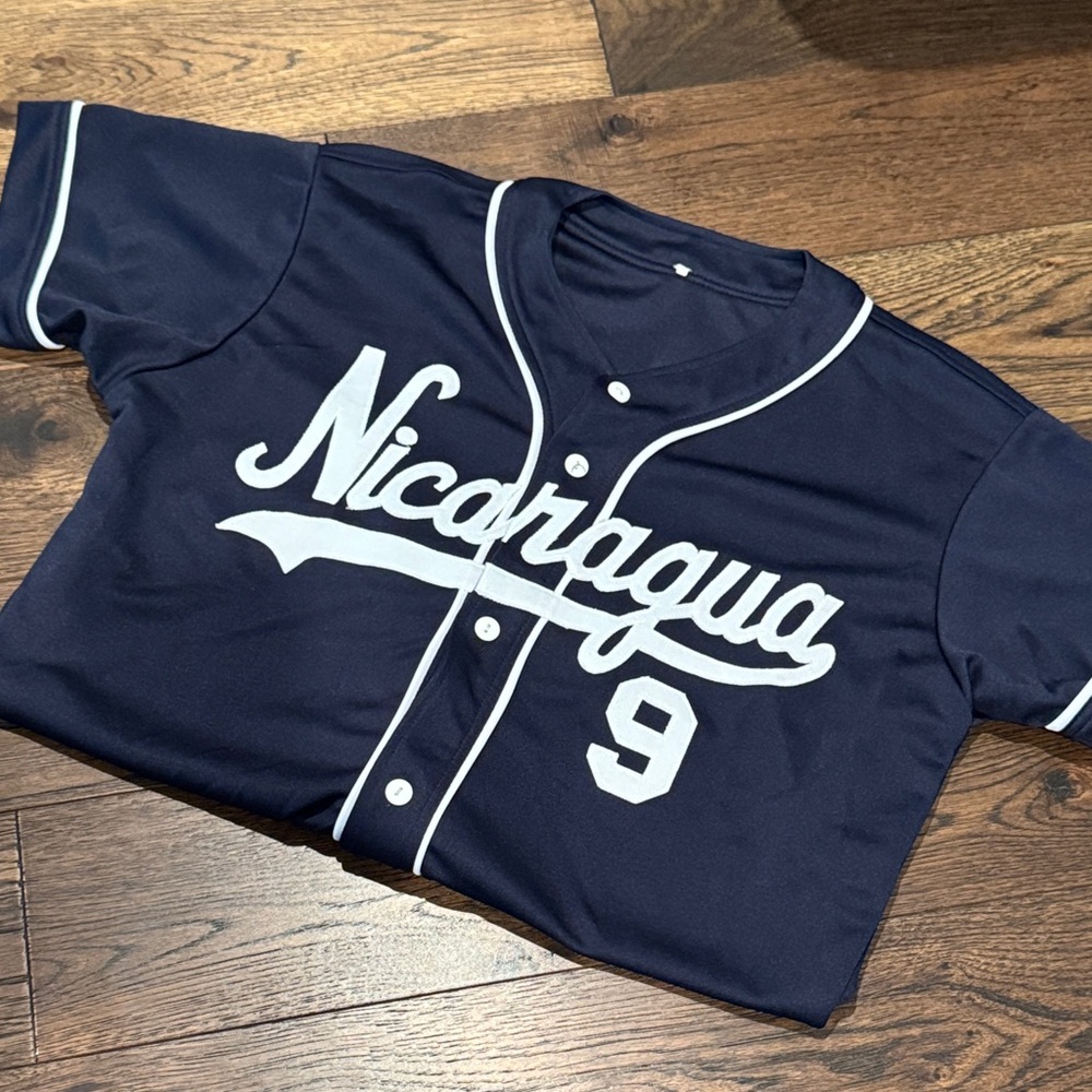 Navy Blue Kids Baseball Jersey